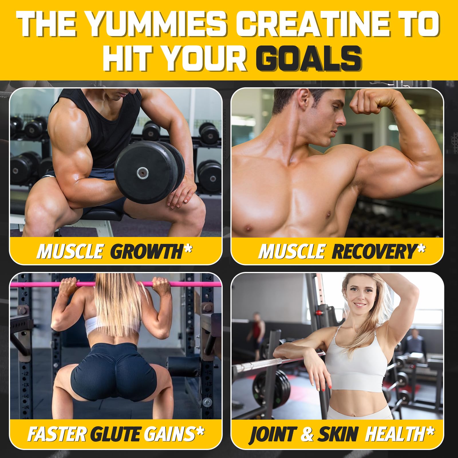 (180 Count) Creatine Monohydrate Gummies for Men & Women - Creatine Pre Workout Gummies for Muscle Builder, Muscle Strength, Recovery, Endurance, Energy, - PrimeBioHealth - canada supplements