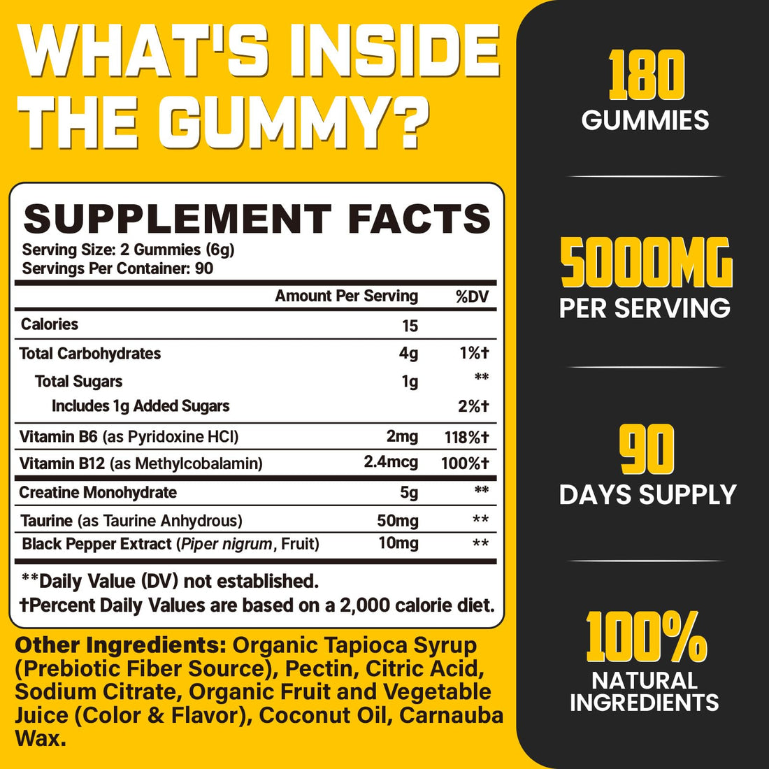 (180 Count) Creatine Monohydrate Gummies for Men & Women - Creatine Pre Workout Gummies for Muscle Builder, Muscle Strength, Recovery, Endurance, Energy, - PrimeBioHealth - canada supplements