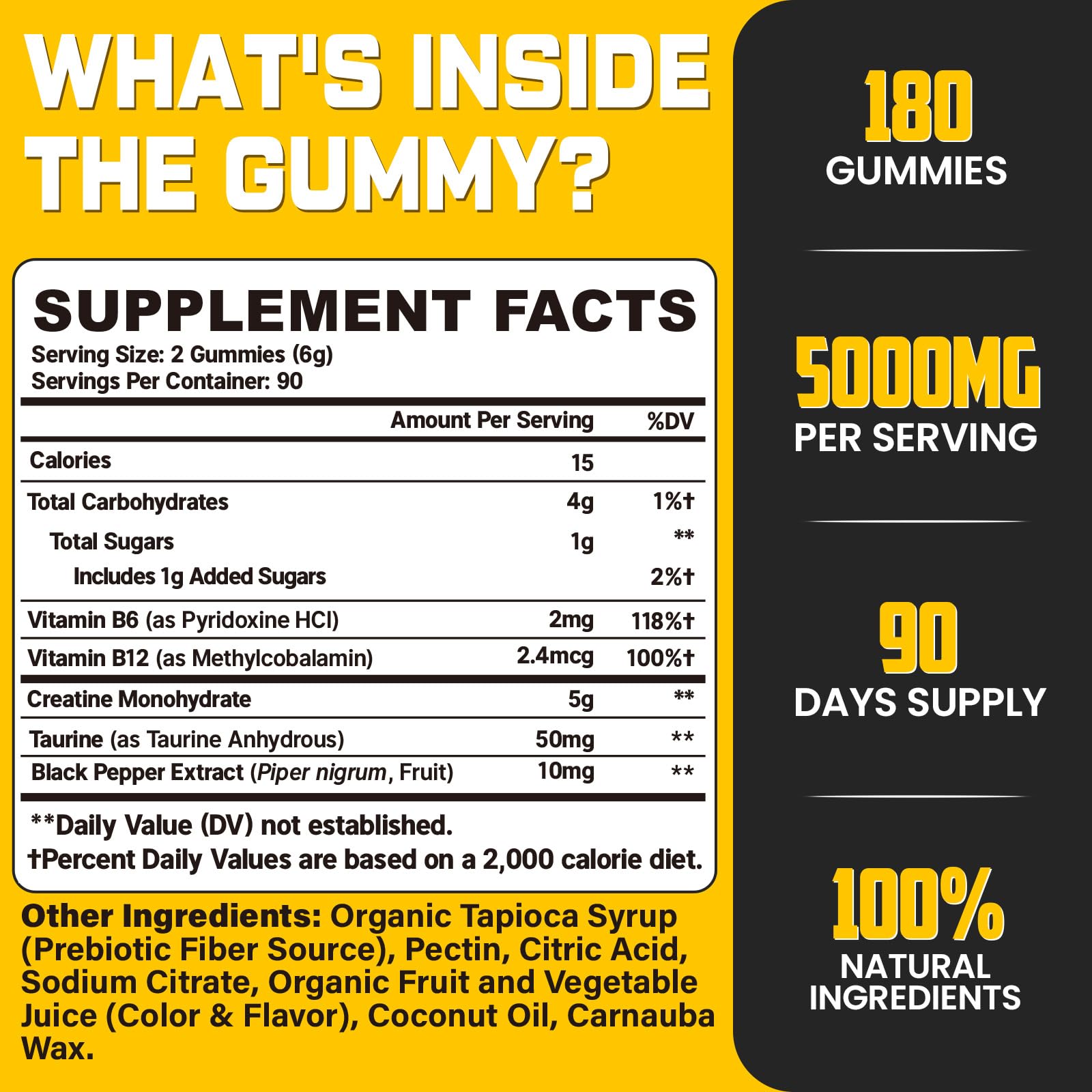 (180 Count) Creatine Monohydrate Gummies for Men & Women - Creatine Pre Workout Gummies for Muscle Builder, Muscle Strength, Recovery, Endurance, Energy, - PrimeBioHealth - canada supplements