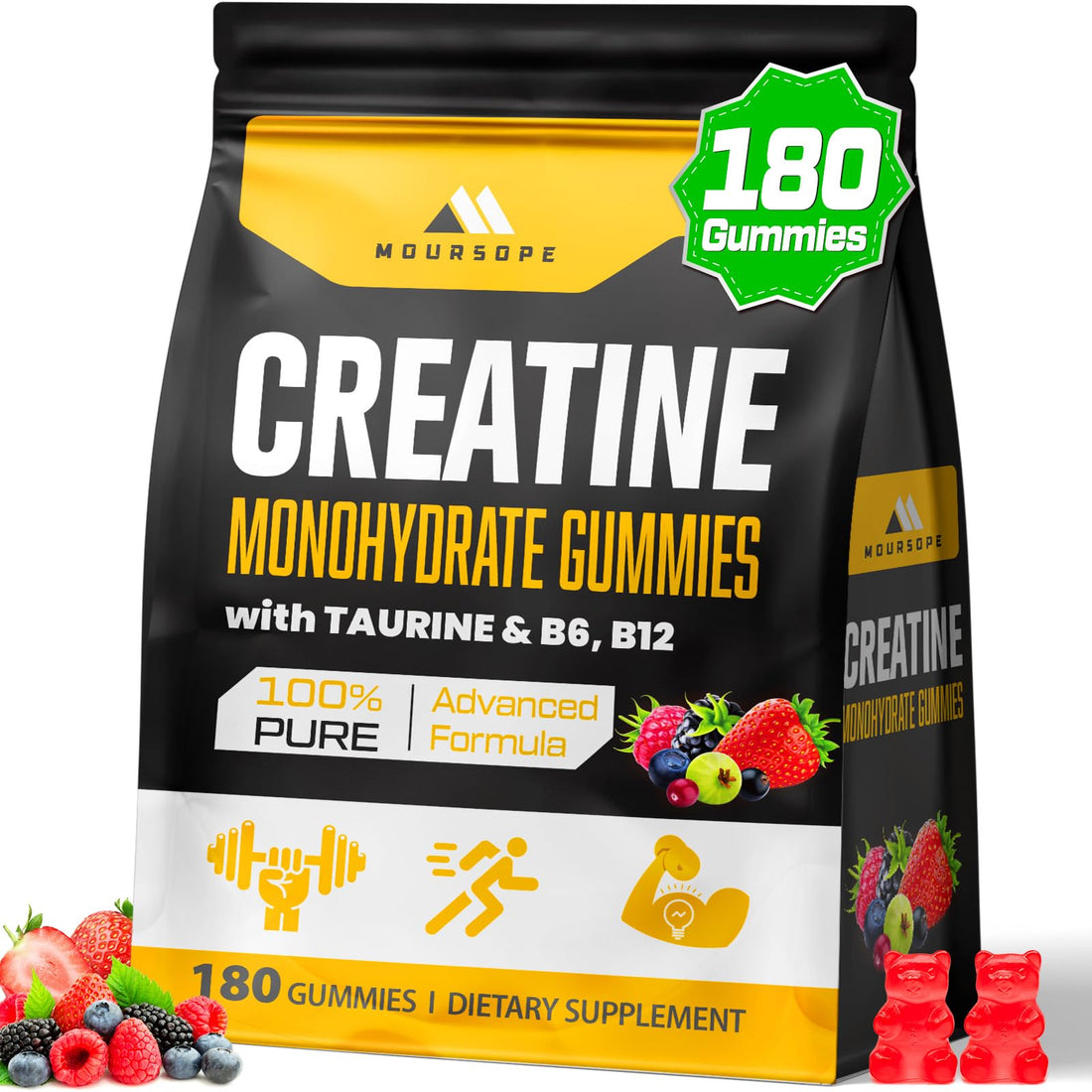 (180 Count) Creatine Monohydrate Gummies for Men & Women - Creatine Pre Workout Gummies for Muscle Builder, Muscle Strength, Recovery, Endurance, Energy, - PrimeBioHealth - canada supplements