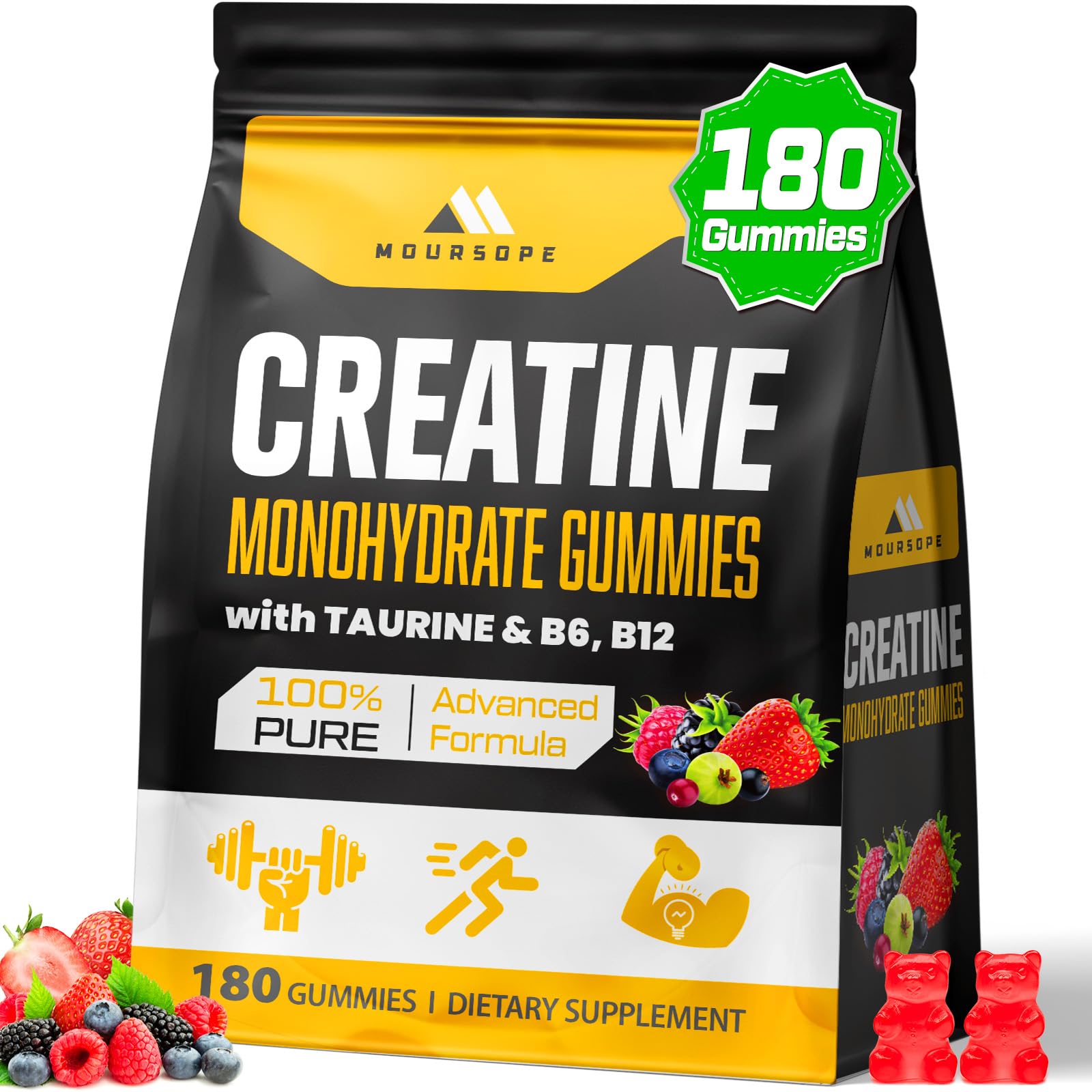 (180 Count) Creatine Monohydrate Gummies for Men & Women - Creatine Pre Workout Gummies for Muscle Builder, Muscle Strength, Recovery, Endurance, Energy, - PrimeBioHealth - canada supplements