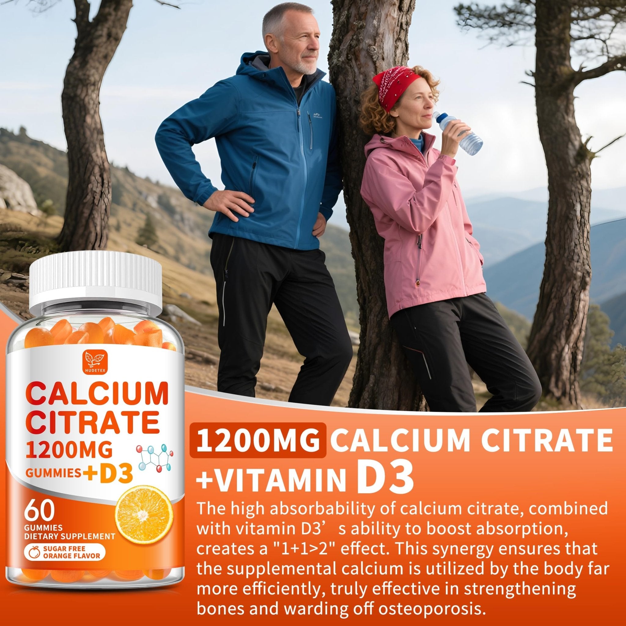 (2 Pack) Calcium Citrate 1200 mg with Vitamin D3 Gummies for Women & Men,Calcium Supplements for Bone & Teeth Support,High Absorption - Easy to Digest, - PrimeBioHealth - canada supplements