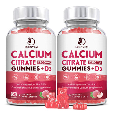 (2 Pack) Calcium Citrate 1200mg with Vitamin D3 Supplements Gummies for Women & Men, Calcium Gummies with Vitamin D3 K2, High Absorption - PrimeBioHealth - canada supplements