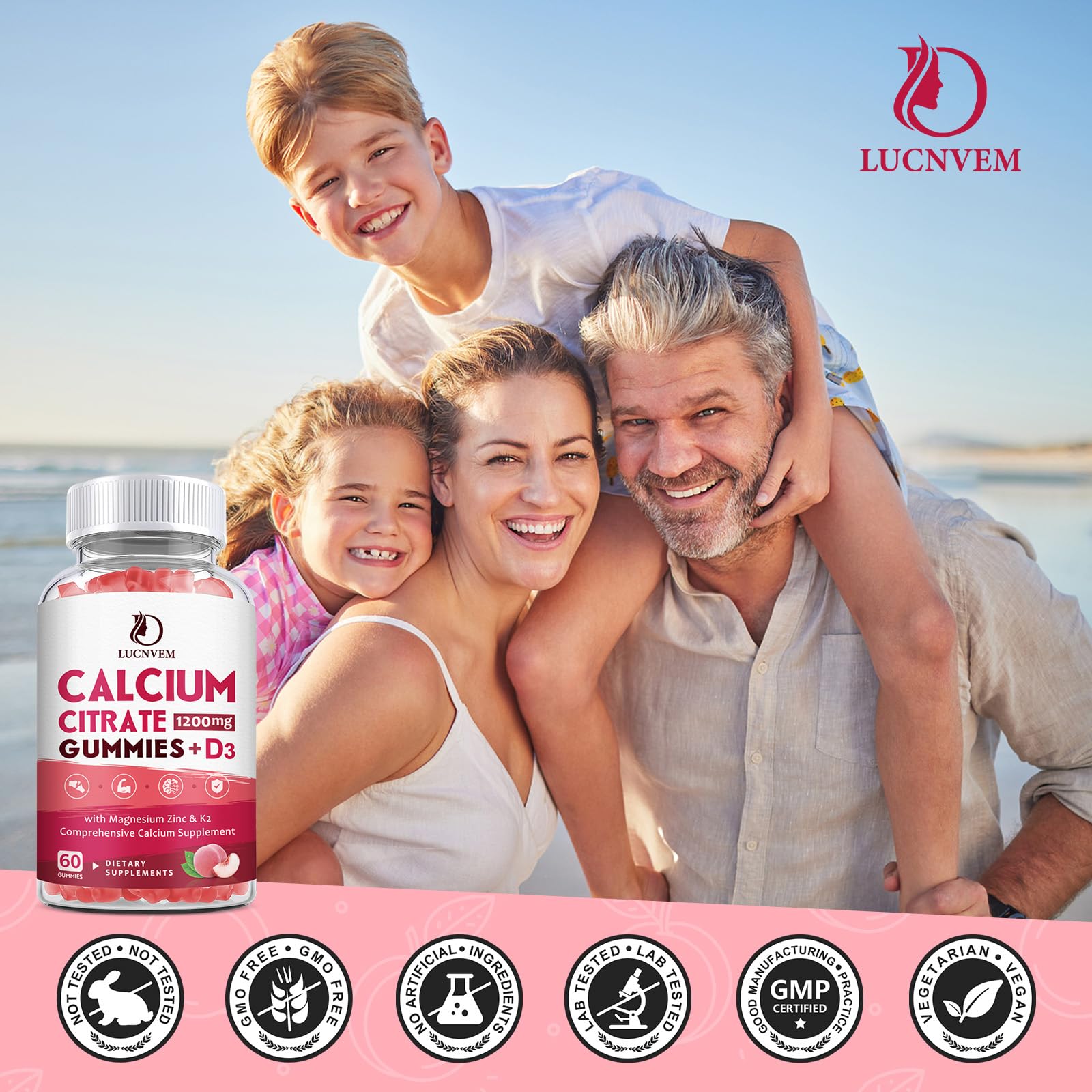 (2 Pack) Calcium Citrate 1200mg with Vitamin D3 Supplements Gummies for Women & Men, Calcium Gummies with Vitamin D3 K2, High Absorption - PrimeBioHealth - canada supplements