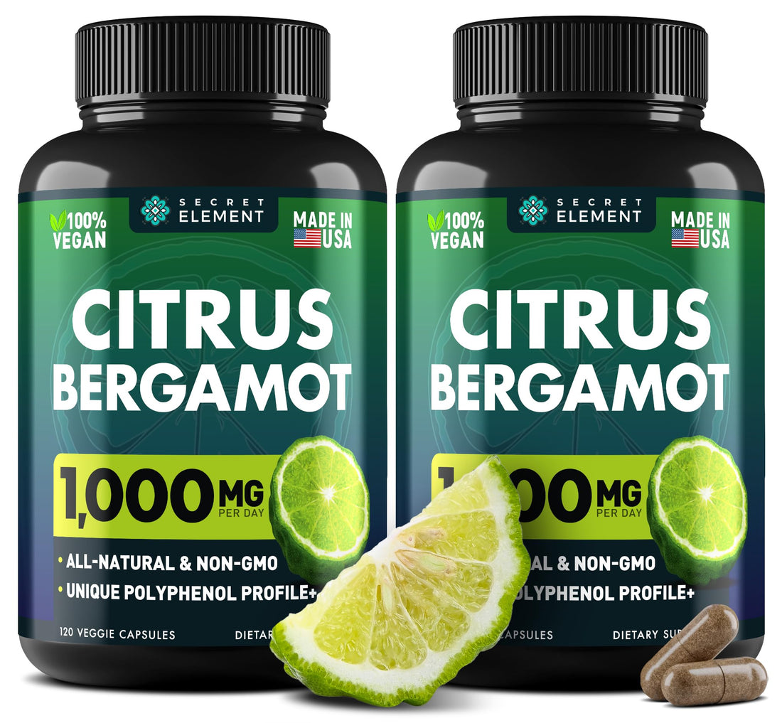 (2 PACK) Citrus Bergamot Extract 1000mg - Citrus Bergamot Supplement for Circulatory Health, Immunity, and Graceful Aging - 2x the potency of Citrus Bergamot 500mg - PrimeBioHealth - canada supplements
