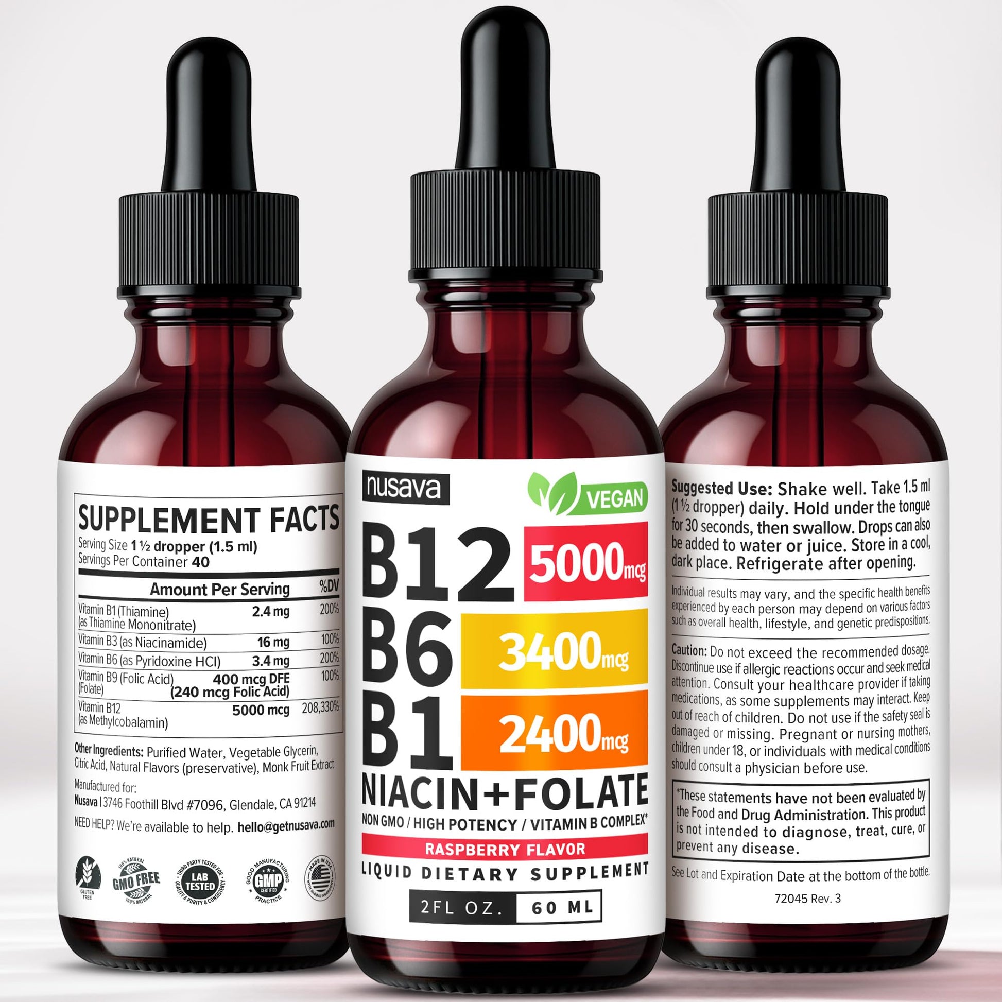 (2 Pack) Vitamin B12 and B6 Liquid Drops, B12 Sublingual Vitamin B Complex - B 12 Vitamin 5000mcg - B12 Methylcobalamin for Energy - PrimeBioHealth - canada supplements