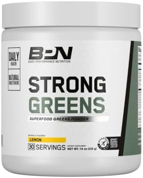 BARE PERFORMANCE NUTRITION, BPN Strong Greens Superfood Powder, Lemon, 30 Servings