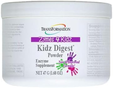 TRANSFORMATION THE GENESIS OF GOOD HEALTH Enzymes Digest Powder, Natural Digestive Support for Kids, Supports Healthy Digestion & Alleviate The Symptoms of Gas, Cramping, Bloating, Easy to Mix, 47g