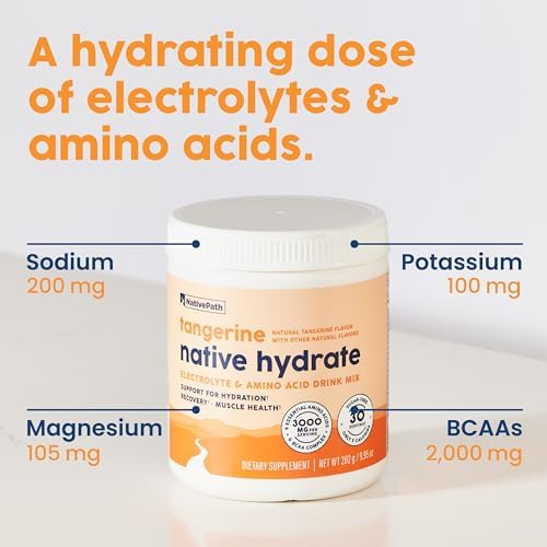 NativePath Hydrate Duo Jars - Peach Mango & Tangerine Electrolyte Drink Mix with BCAA for Hydration