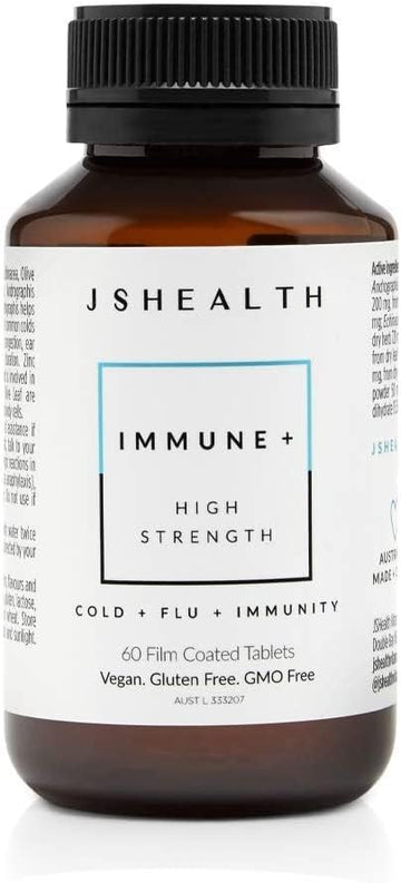 JSHealth Vitamins Immune + Immunity Booster Supplement, 60 Tablets | Made with with Zinc Vitamin C Echinacea and Olive Leaf Antioxidants
