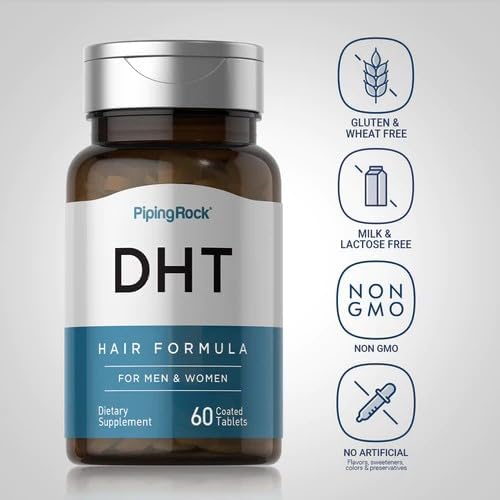 Piping Rock DHT Advanced Hair Formula Supplement | 60 Tablets | with Saw Palmetto, Pumpkin Seed and Phytosterol | for Men and Women | Non-GMO, Gluten Free