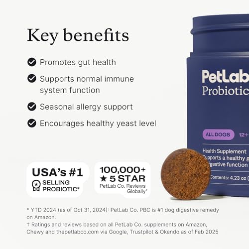 PetLab Co. Dog Itchy Skin Bundle: Soft Chew Dog Probiotics for Gut Health, Itchy Skin, Seasonal Allergies 30 Count & Itch Relief Chews for Dry, Itchy Skin & Coats