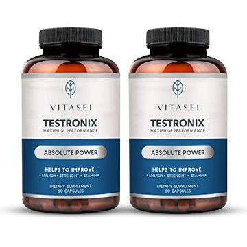 VITASEI Testronix Performance Supplement for Men - Energy and Muscle Supplements for Mens Health - 60 Capsules (Pack of 2) VITASEIBuy Supplements Australia
