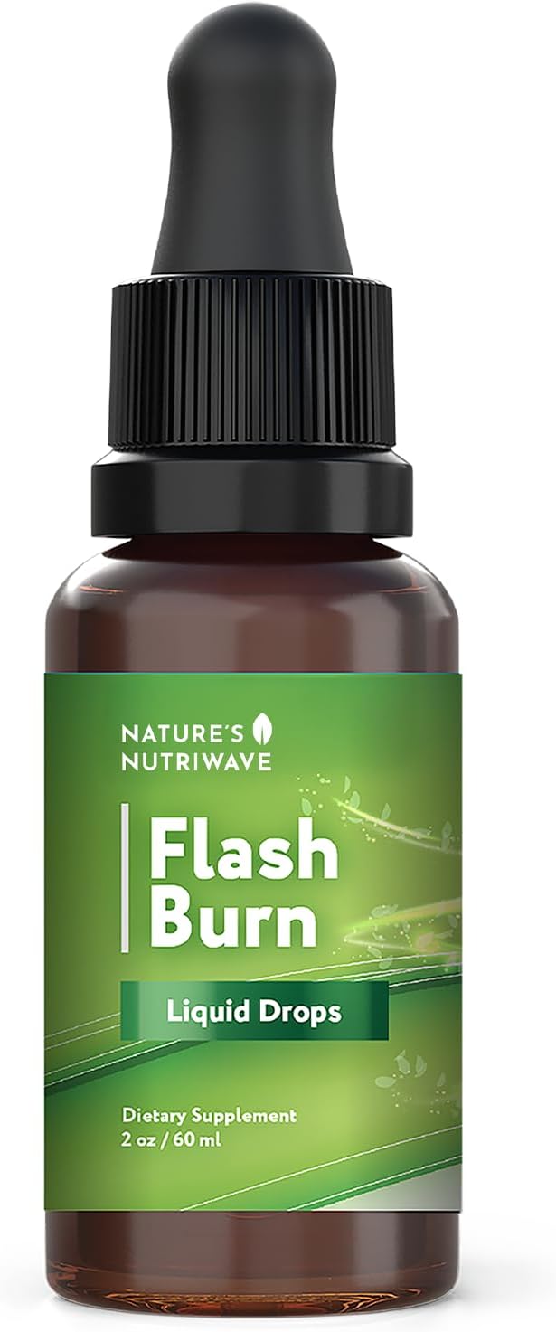 Flash Burn Drops – Maca, Grape Seed & Green Tea – 40mL, 1 Month Supply | Maca, Grape Seed, Green Tea & Ginseng, plant-based liquid | Non-GMO, Gluten-Free, Dairy-Free, Vegetarian