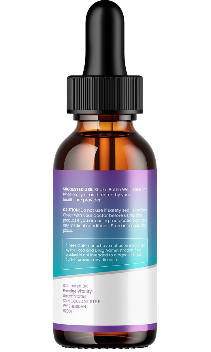 Bottle of Gut Drops weight management supplement with dropper on a white background