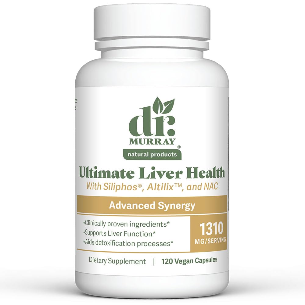 Dr. Murray's Ultimate Liver Health Supplement with NAC, Siliphos Milk Thistle & Artichoke Extract - Supports Detox, Antioxidant Defense & Lipid Metabolism | Vegan | 60 Capsules