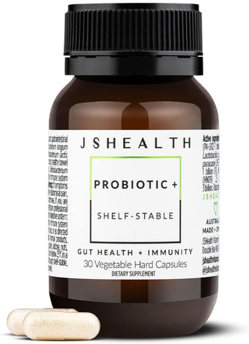JSHealth Vitamins Gut Health and Immunity Formula, 30 Capsules | Probiotics for Women and Men, Shelf Stable Probiotic Supplement for Digestive Health and Immune Support
