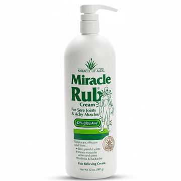 Miracle of Aloe Miracle Rub Pain Relieving Cream 32 oz, Fast & Effective Relief for Arthritis, Muscle, and Joint Pain - Maximum Strength UltraAloe Formula, Topical Analgesic Miracle of AloeBuy Supplements Australia