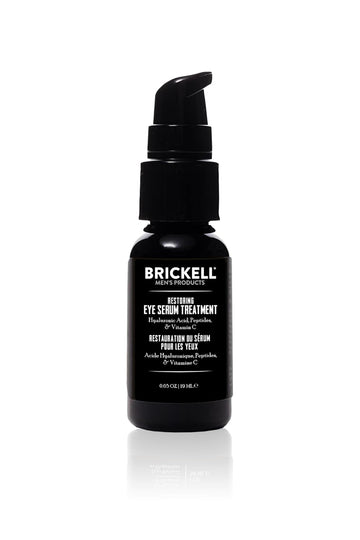 Brickell Men's Dark Circle Under Eye Treatment Serum For Men, Eye Gel to Firm Wrinkles, Reduce Dark Bags, and Promote Youthful Skin, With Hyaluonic Acid, Peptides, and Vitamin C, 0.65oz, Unscented