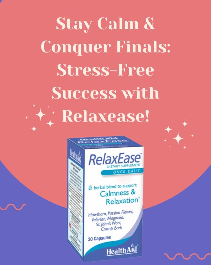 Box of Health Aid RelaxEase dietary supplement with blue and white design