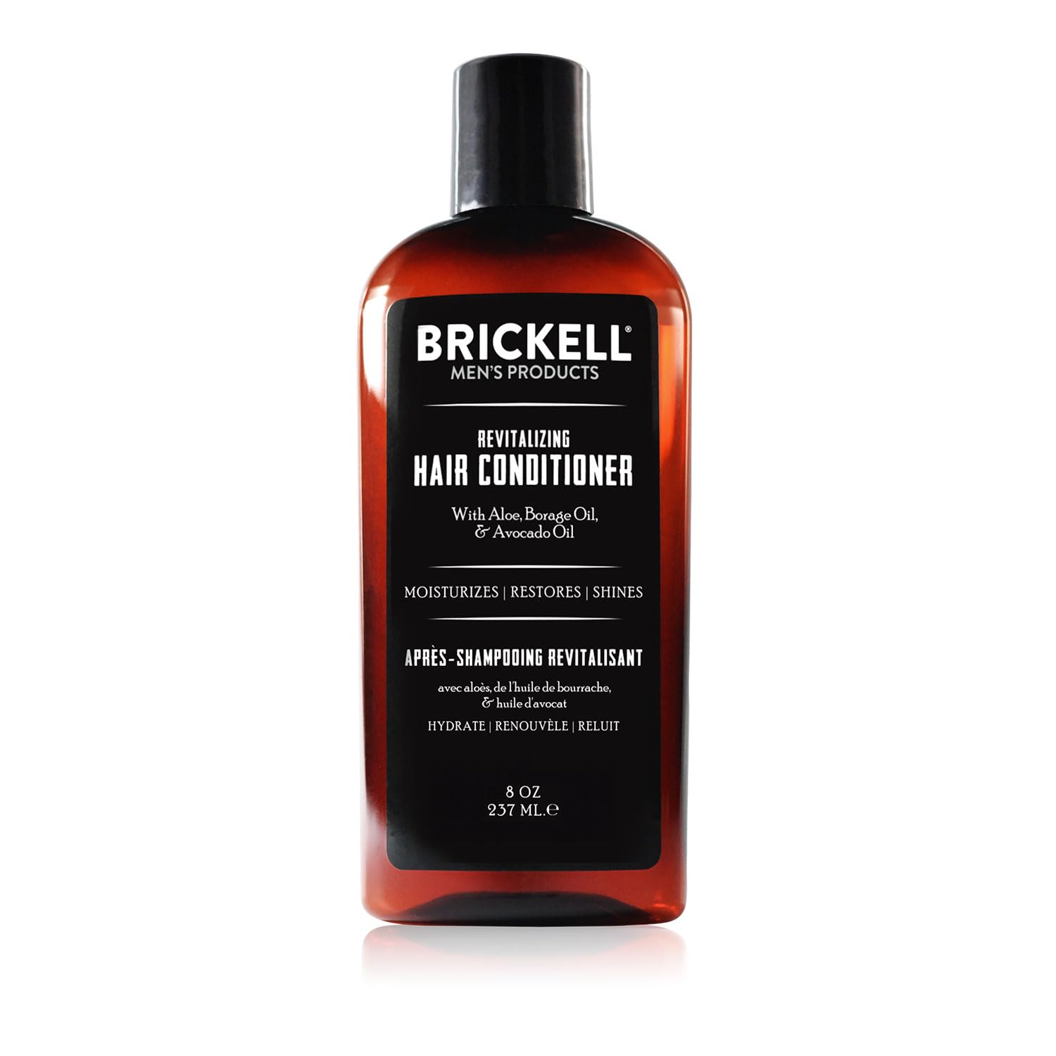 Brickell Men's Revitalizing Hair Conditioner for Men, Nourishing Hair Conditioner, Restores Shine and Moisture, With Aloe, Pro-Vitamin B5, and Avocado Oil, 8 Ounce, Scented, New Formula