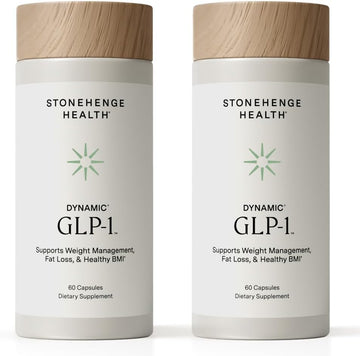 Stonehenge Health Dynamic GLP-1 Nutrition Support Supplement for Women, Men, 550mg Berbevis Berberine 10x Better Absorbed, Akkermansia, DNF-10, Support Appetite, Gut Health - 60 Caps (2 Pack)