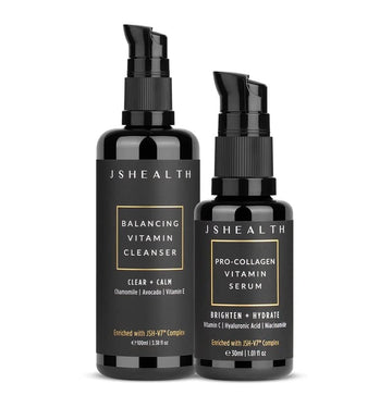 JSHealth Balance & Brighten Skincare Cleanser & Brightening Vitamin C Serum | Includes Gentle Cleanser and Hydrating Hyaluronic Acid to Promote Skin Barrier Function.