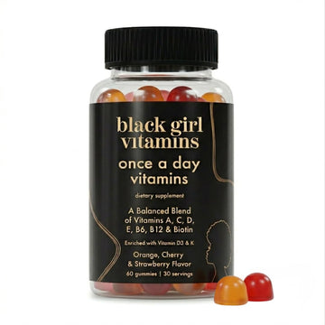 Black Girl Vitamins Once a Day - Womens Multivitamin Gummy - Vitamin A, B, C, E and Zinc. Multivitamin for Women, Immune Support. Vegan