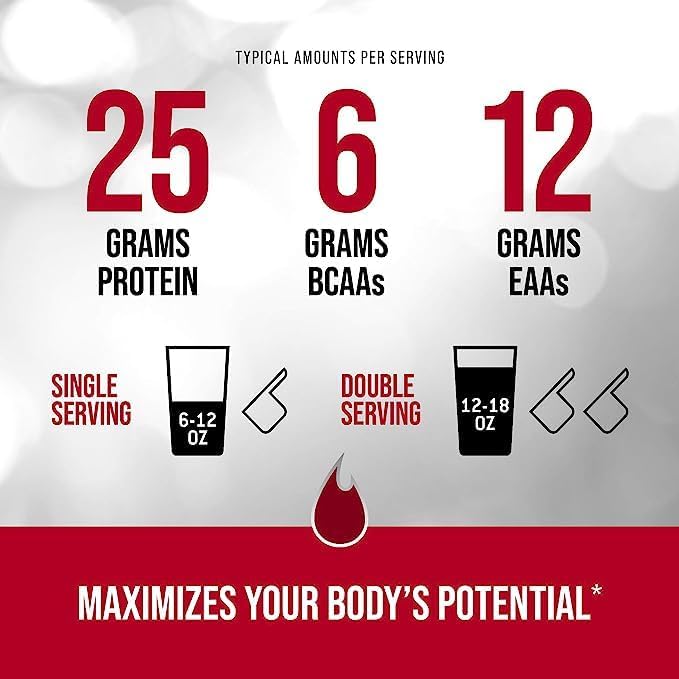 V-Core Protein Powder, Protein Powder, Keto, Vanilla, Whey Protein, High Protein, Casein Protein, 25g Protein, 12g EAAs, 6g BCAAs, 2 lb Tub (23 Servings)