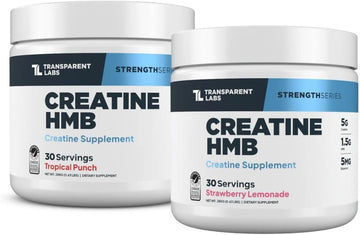 Transparent Labs Creatine HMB (30 Servings, Strawberry Lemonade) & Creatine HMB (30 Servings, Tropical Punch)