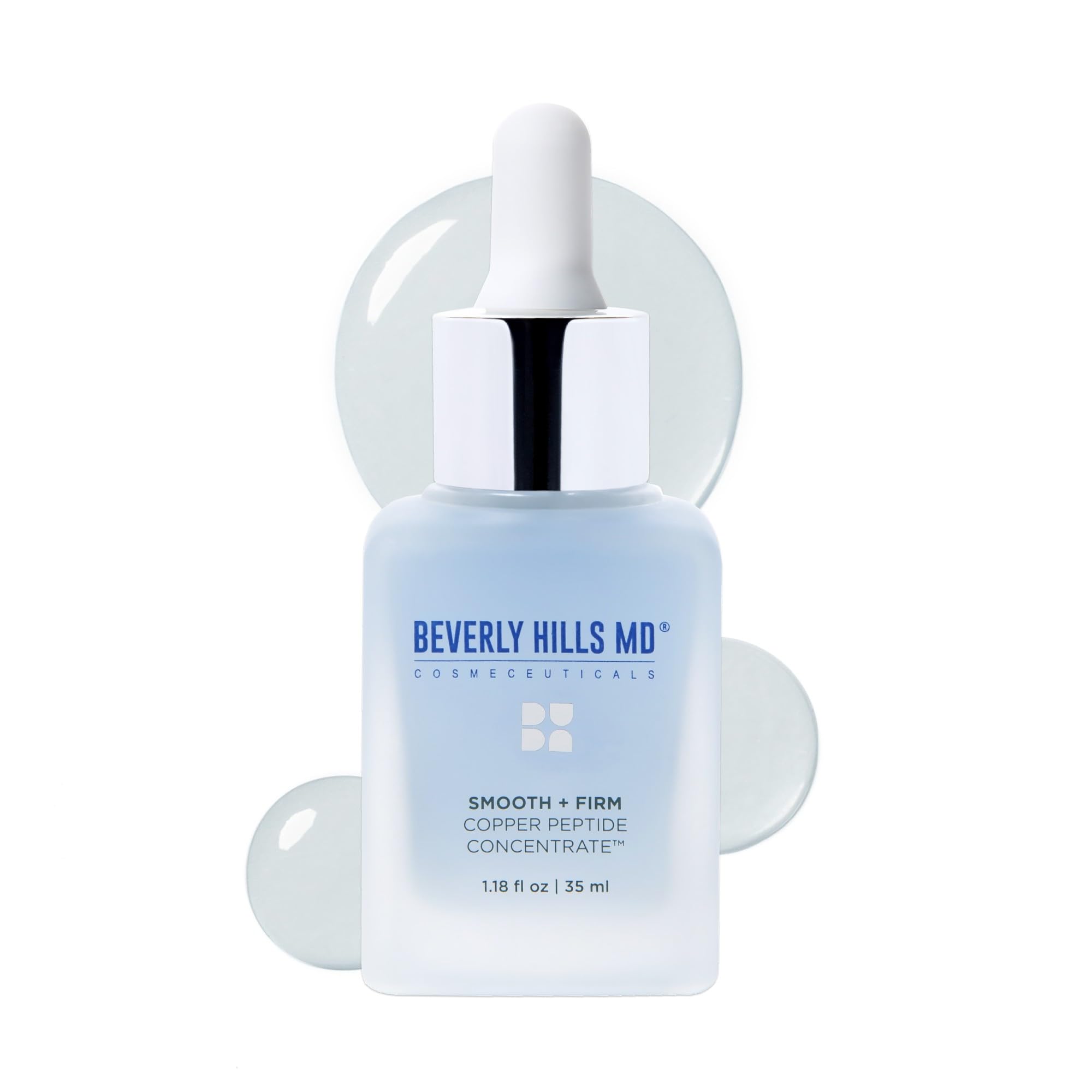 Smooth + Firm Copper Peptide Concentrate Serum for Aging Skin, Plumping Niacinamide for Tightening & Brightening, Helps Improve Elasticity, Hyperpigmentation & Dark Spots, Water Based, 1.18 Fl Oz