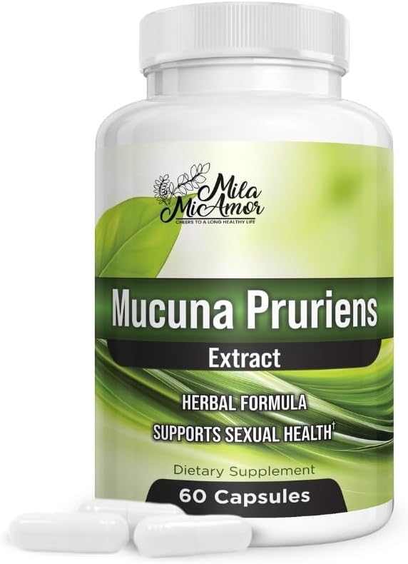 Mucuna Pruriens Extract Capsules 350mg, Standardized 15% Extract, Overall Sexual Wellness and Mood Support, Herbal Formula, Non-GMO, Third-Party Tested, Made in USA, 60 Capsules