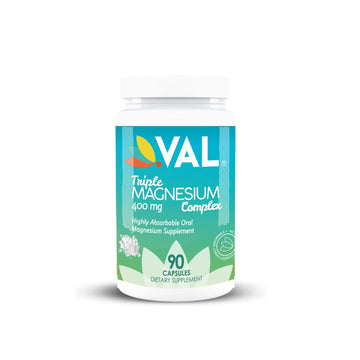 VAL Triple Magnesium Complex 400mg (Glycinate, Taurate & Citrate) for Muscle Relaxation, Sleep & Calm Energy, Vegan, Non-GMO, 90 Capsules VALBuy Supplements Australia