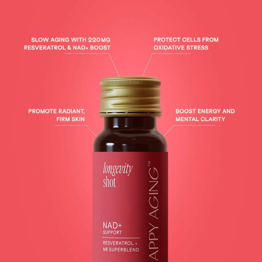 Happy Aging Longevity’s Essential Duo – Longevity Shot + Hydro Burn | Metabolic Health, Energy & Vitality | NAD+ Support + Hydrogen Tablets | 2 Units