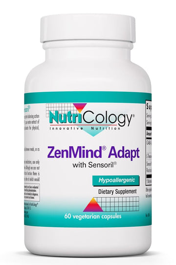 NutriCology ZenMind Adapt - 200 mg L-Theanine, 125 mg Ashwagandha & 550 mg GABA - Supports Stress Response and Calmness - Vegetarian Capsules - Hypoallergenic Formula - 30 Servings - 60 Capsules Allergy Research GroupBuy Supplements Australia