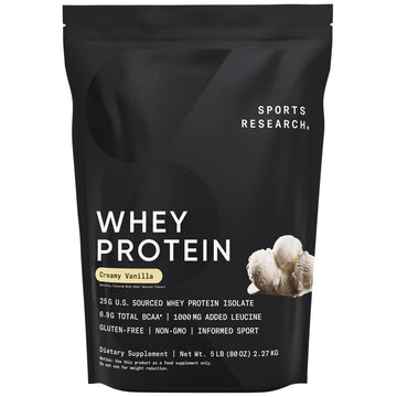 Sports Research Whey Protein Isolate - Sports Nutrition Protein Powder 25g per Serving - 5lb Bag Whey Protein - Vanilla Flavor - Bulk Protein Powder, 56 Servings Sports Research buy supplements Au