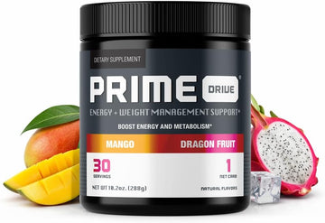 Prime Drive Energy Mango Dragonfruit Pre Workout Energy Drink Powder, Provides Extreme Energy, Focus and Intensity, Boosts Metabolism (30 Servings)…
