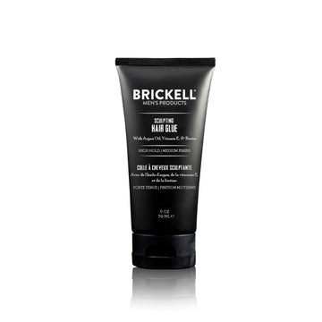 Brickell Men's Hair Styling Sculpting Hair Glue For Men, All Day Lasting Hold for Sculpting and Shaping Hair, With Argan Oil, Vitamin E, and Aloe, 2 Ounce, Scented
