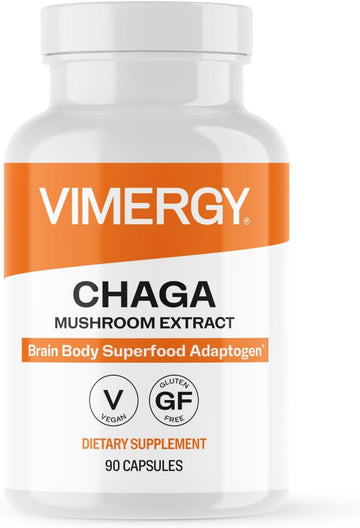 Vimergy Chaga Capsules – Superfood Cellular Support* – Cardiovascular Health Benefits* – Kosher, Vegan, Gluten-Free – 90 Capsules