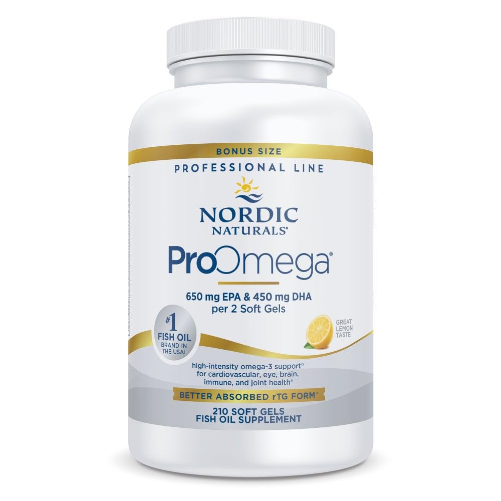 Nordic Naturals ProOmega, 1280 mg Omega-3, High Potency, Lemon, 90 Count | High Potency Fish Oil with EPA & DHA - Promotes Brain, Eye, Heart, & Immune Health - Non-GMO -90 servings