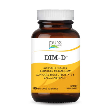 Dim D by Pure Essence - Natural Supplement for Estrogen Balance, Hormonal Acne, and Menopause Support with Vitamin D3, Calcium, Green Tea & Lycopene - 30 Capsules