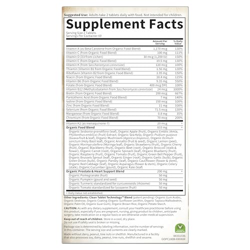 Garden of Life Organics Men's Multi 40+ supplement bottle and packaging on a white background