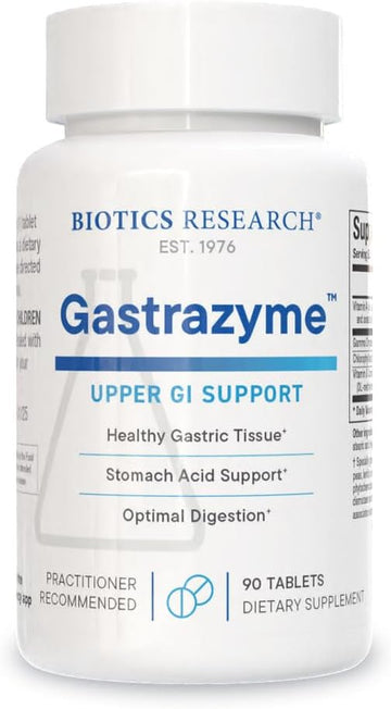 BIOTICS RESEARCH Gastrazyme™ Digestive Support - Supplies Vitamin U Complex, Chlorophyllins, Gamma Oryzanol (from Rice) Supplement Supports Gastrointestinal Health & Gut Lining - 90 Tablets