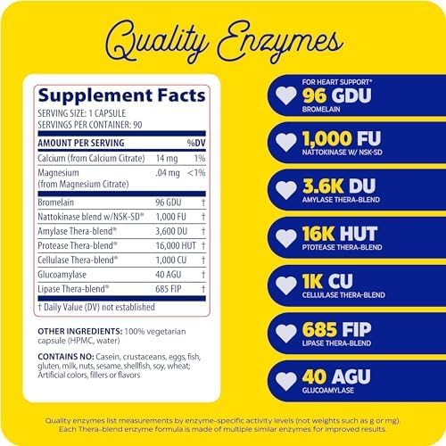 Enzymedica Natto-K Capsules, Vegan, Gluten Free, Kosher - 90 Capsules