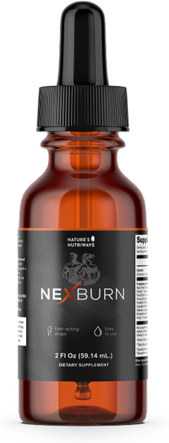 Nexburn Drops – Green Tea, Ginseng & Maca Root – 2 fl oz, 1 Month Supply | Green Tea, Ginseng, Maca Root, African Mango & Chromium | Non-GMO, Made in USA | Take by dropper, daily drops