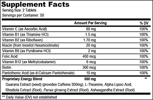 Energy | Complimentary Formula w/Botanically Sourced Caffeine | Complete B-Complex & Energy Supportive Herbs