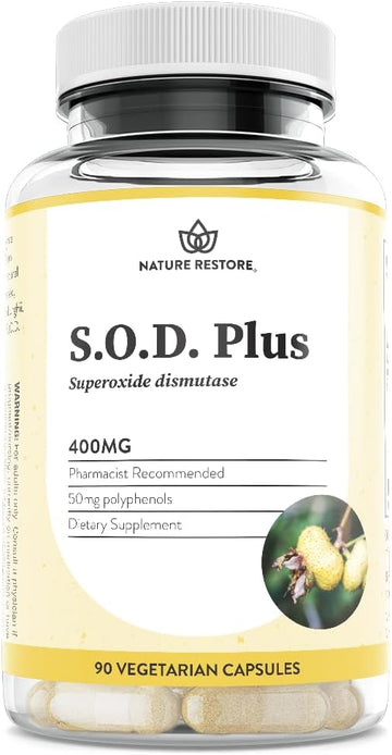 Superoxide Dismutase (SOD) Supplement Capsules. High SOD-Like Activity Enzyme for Cellular Aging & Longevity. 100% Vegan. Primary Master Antioxidant for Mitochondrial Support & Internal Skin Radiance