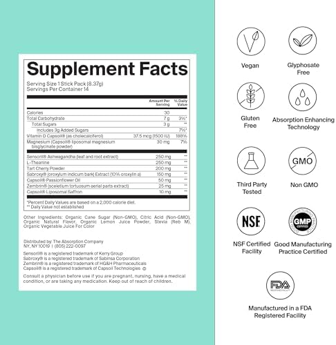 The Absorption Company Powder Bundle - Calm & Restore Supplement Packs (7) | Workout Recovery Mix, Energy Hydration Boost + Calming Relax Drink Packs, No Melatonin, Vitamin Health Kit, High Absorption