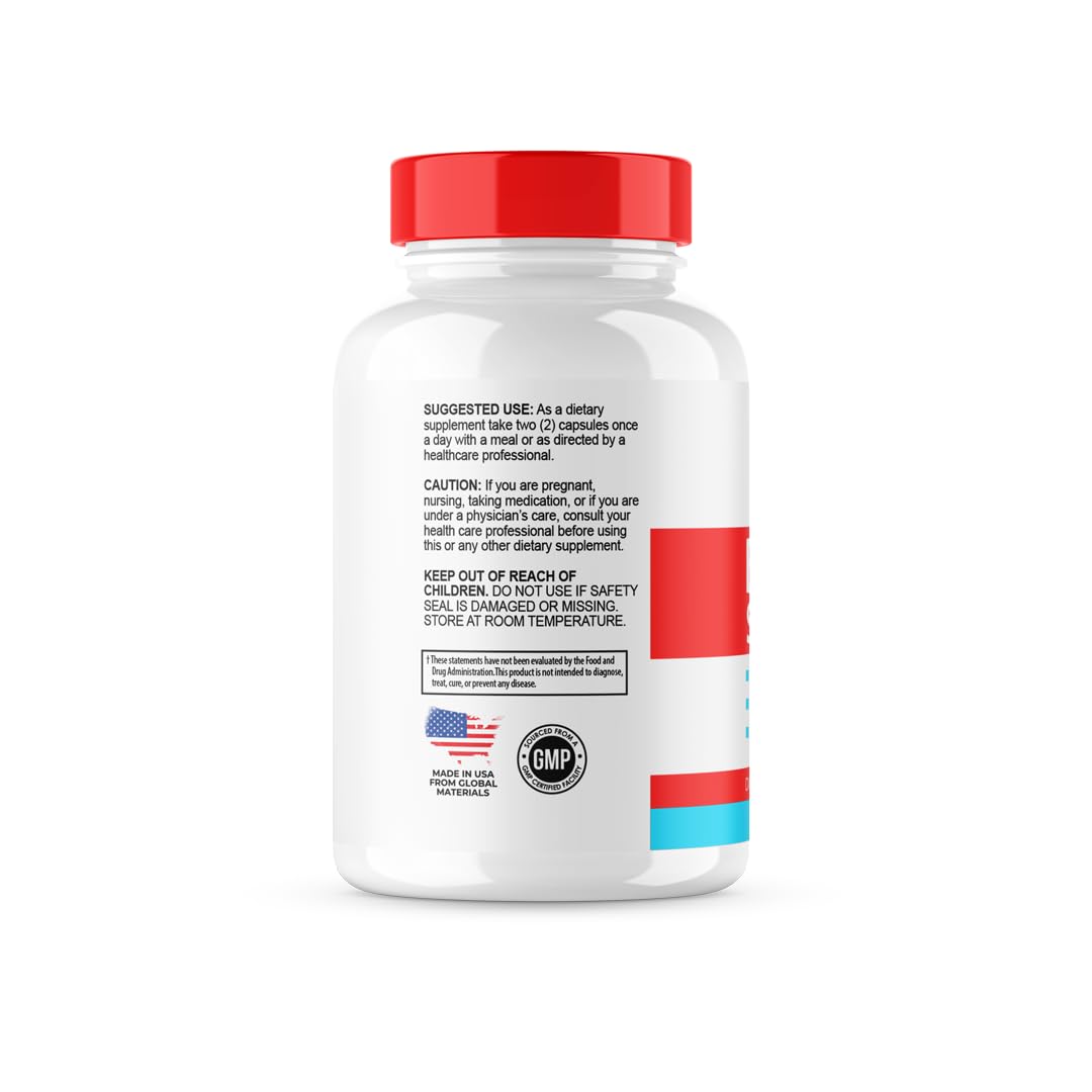 Two bottles of 'Blood Support' dietary supplements with red and white labels on a white background.
