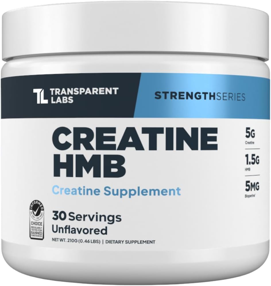 Transparent Labs Creatine HMB (30 Servings, Tropical Punch) & Creatine HMB (30 Servings, Unflavored)